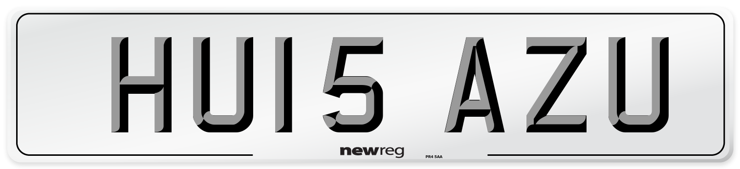 HU15 AZU Number Plate from New Reg